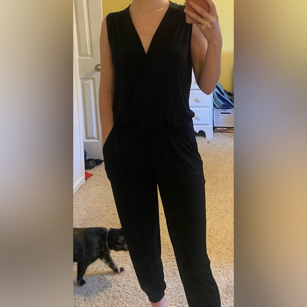 Veronica M. black jogger jumpsuit